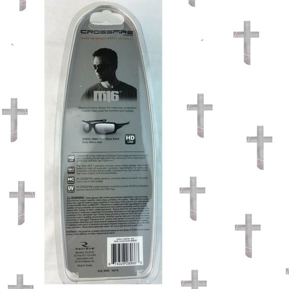 Crossfire Protective Eye Glasses Sliver Miror Lens - Picture 3 of 16